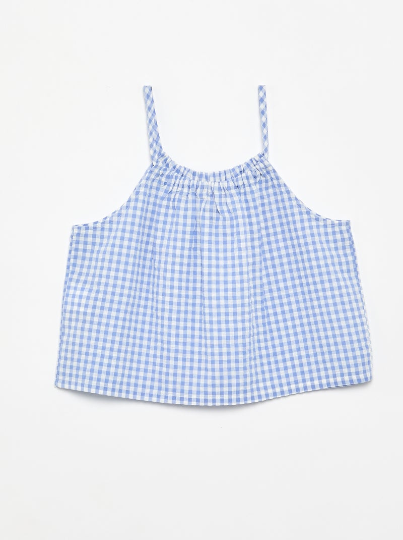 Ensemble débardeur + short à motif Vichy - 2 pièces Bleu - Kiabi