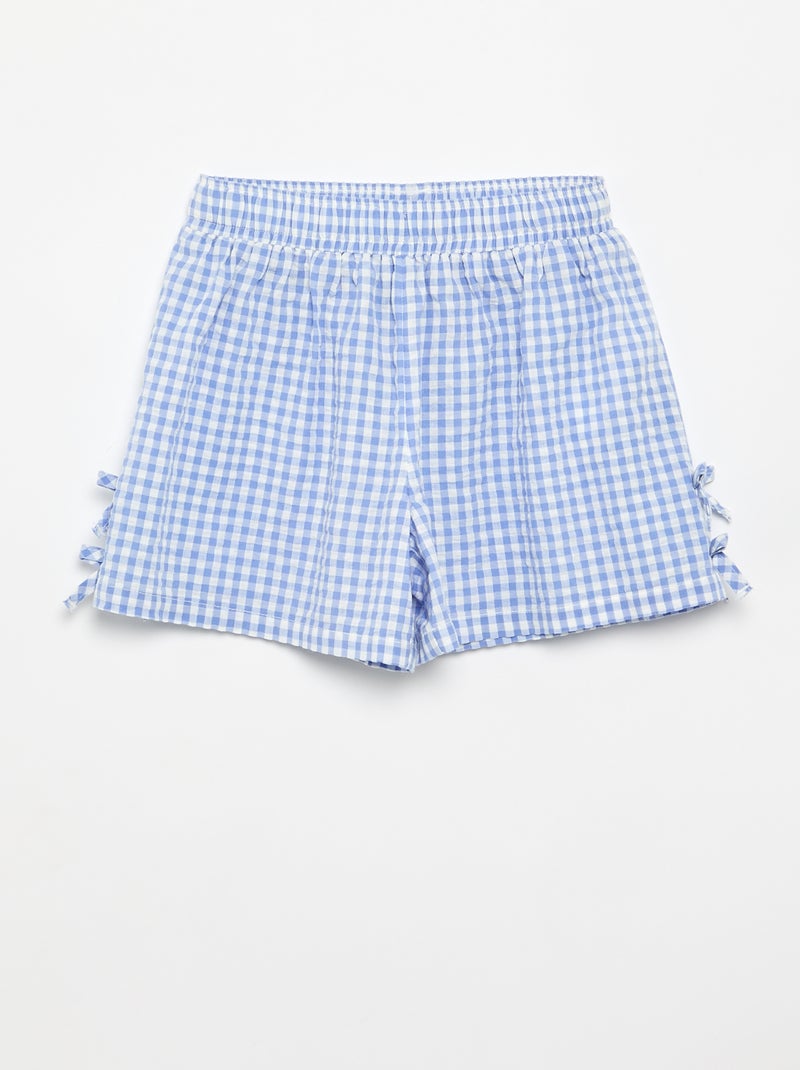 Ensemble débardeur + short à motif Vichy - 2 pièces Bleu - Kiabi