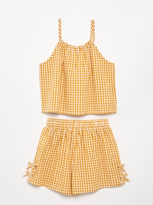 Ensemble débardeur + short à motif Vichy - 2 pièces - Kiabi
