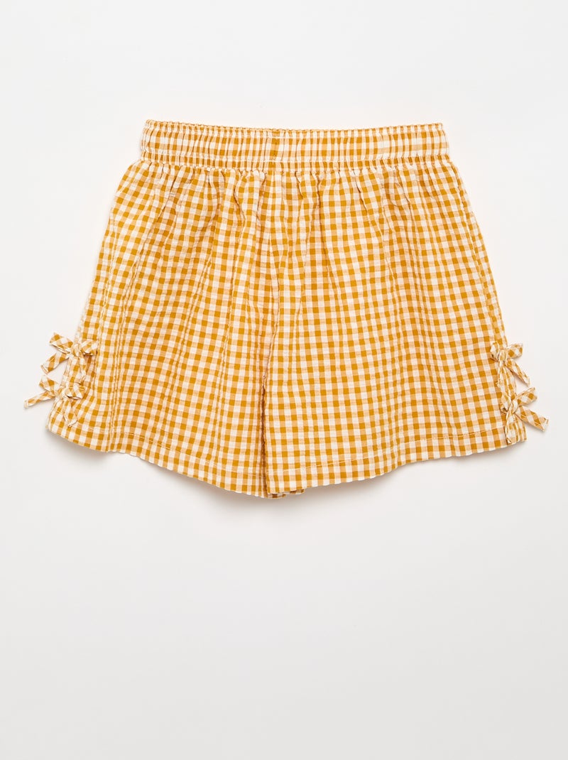 Ensemble débardeur + short à motif Vichy - 2 pièces Jaune - Kiabi