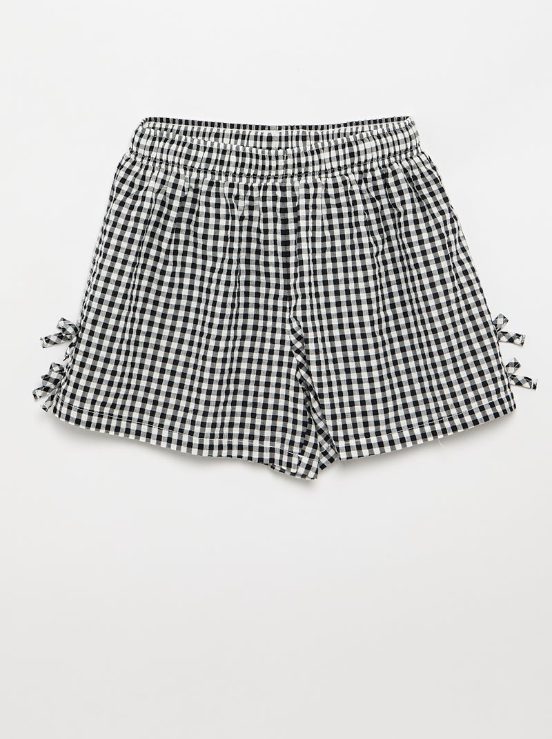 Ensemble débardeur + short à motif Vichy - 2 pièces Noir - Kiabi