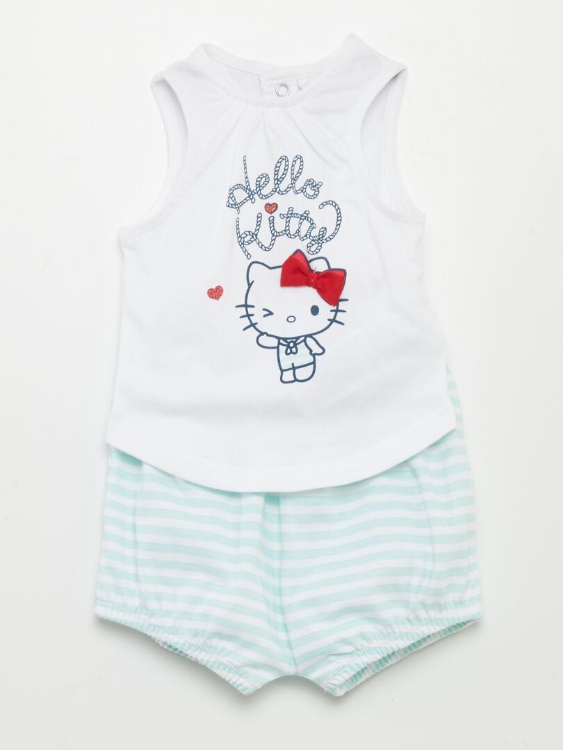 Débardeur Hello Kitty Fille 9-10 Ans, Bleu, Coton Stretch, Décontracté
