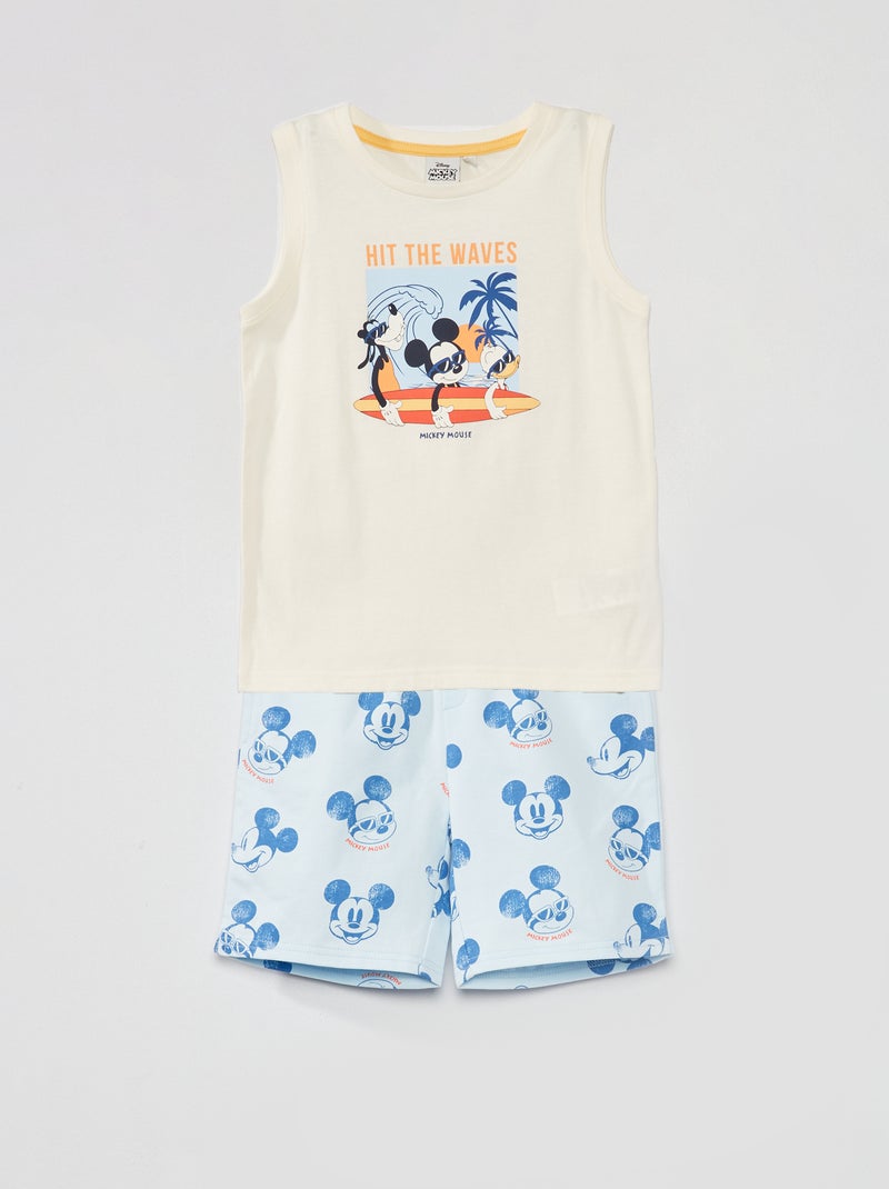 Ensemble débardeur + short 'Mickey' - 2 pièces Beige/bleu - Kiabi