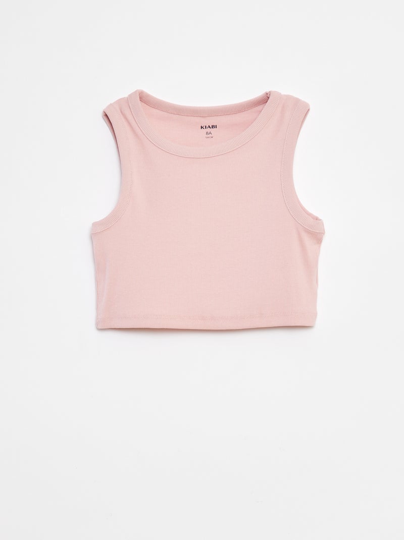 Ensemble débardeur + short uni - 2 pièces Rose - Kiabi