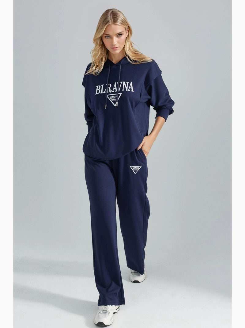 Ensemble deux pièces à capuche brodé hiccup Bleu marine - Kiabi
