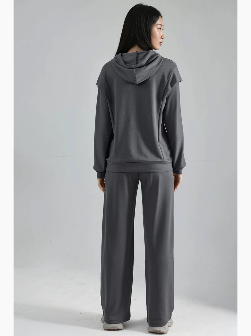 Ensemble deux pièces à capuche brodé hiccup Gris - Kiabi