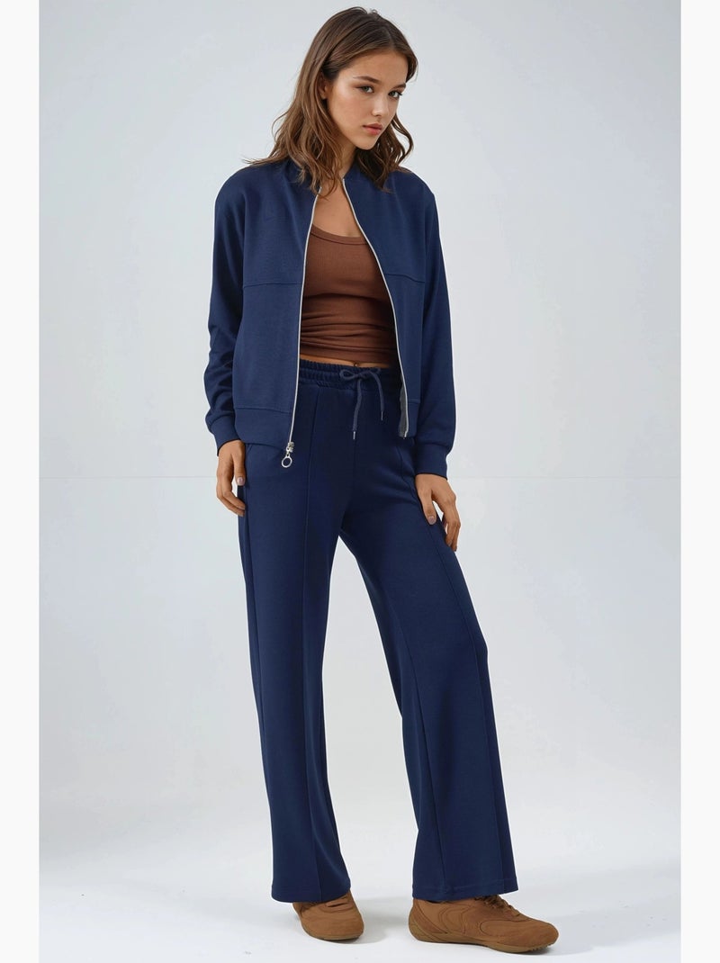 Ensemble deux pièces à capuche, taille haute et jambes larges hiccup Bleu cobalt - Kiabi