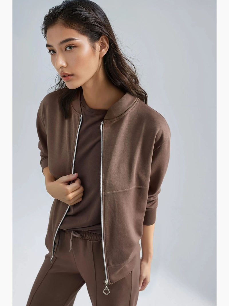 Ensemble deux pièces à capuche, taille haute et jambes larges hiccup Marron clair - Kiabi