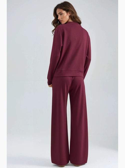 Ensemble deux pièces à capuche, taille haute et jambes larges hiccup - Kiabi