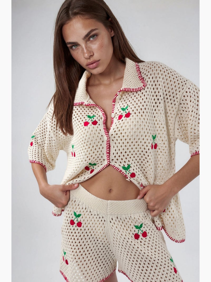 Ensemble deux pièces à col polo brodé hiccup Multicolore - Kiabi