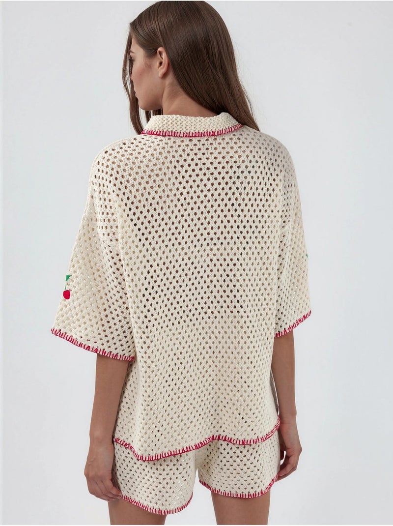 Ensemble deux pièces à col polo brodé hiccup Multicolore - Kiabi
