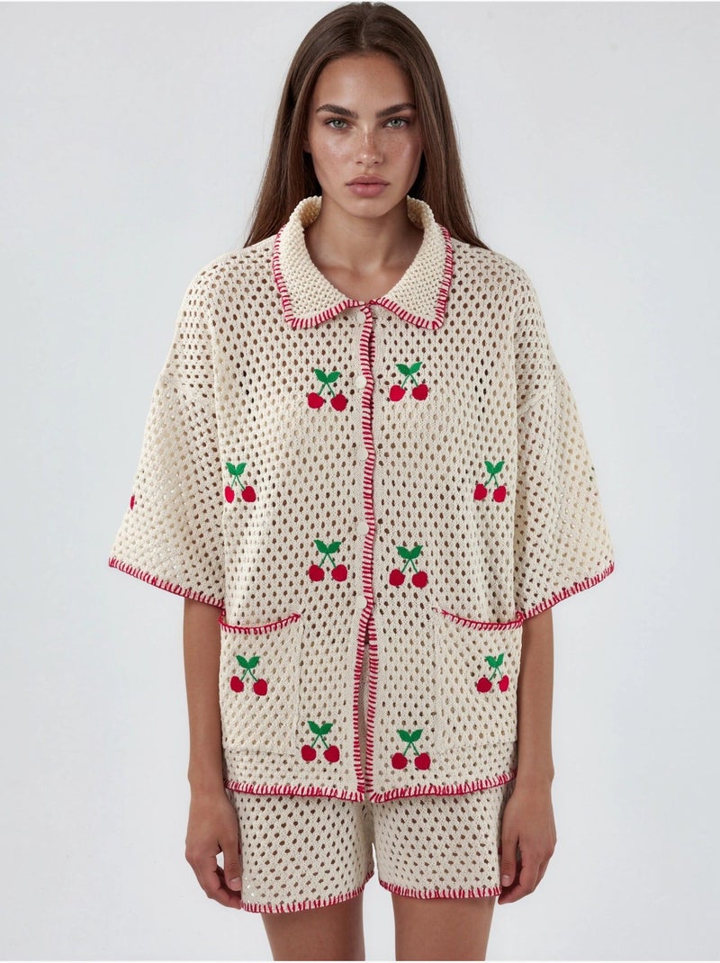Ensemble deux pièces à col polo brodé hiccup Multicolore - Kiabi