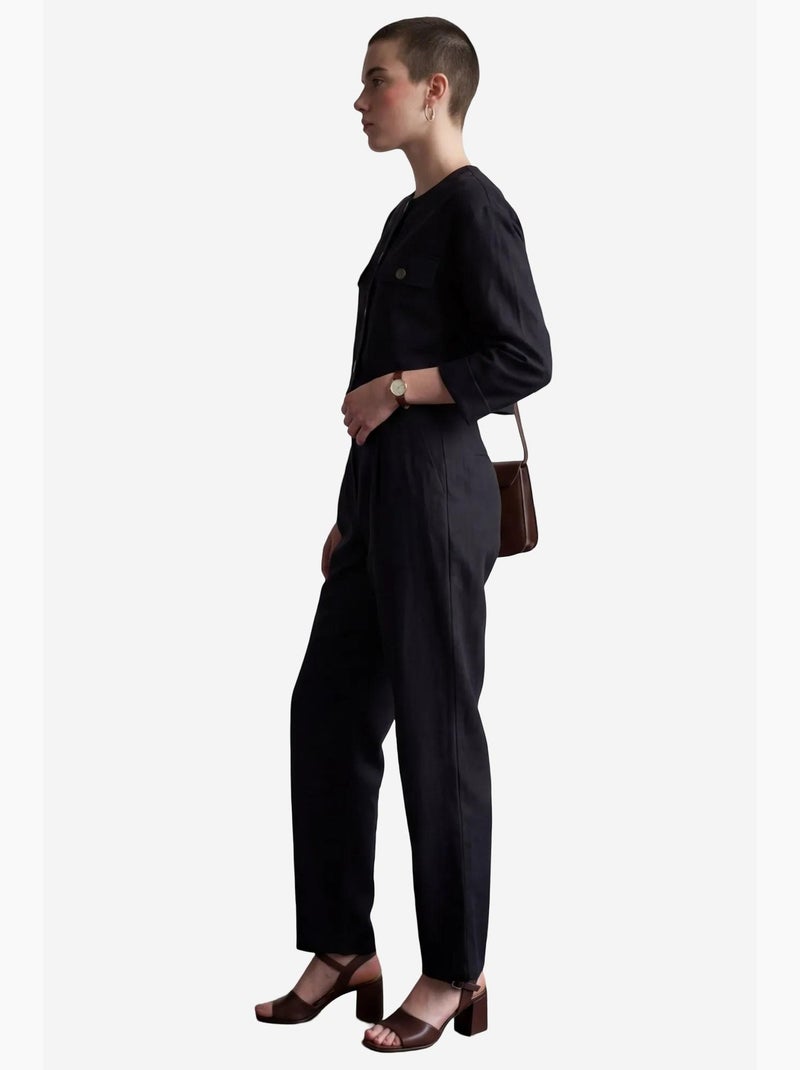 Ensemble deux pièces à col rond et poches boutonnées my fashion Noir - Kiabi