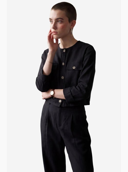 Ensemble deux pièces à col rond et poches boutonnées my fashion - Kiabi