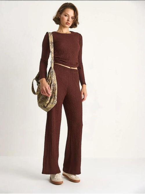 Ensemble deux pièces ajusté avec pantalon évasé lucci - Kiabi