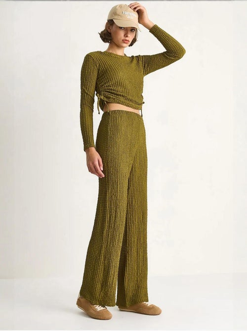 Ensemble deux pièces ajusté avec pantalon évasé lucci - Kiabi