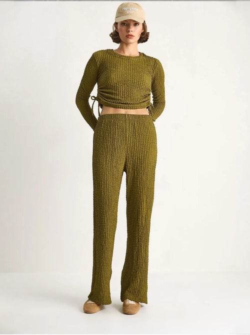 Ensemble deux pièces ajusté avec pantalon évasé lucci - Kiabi