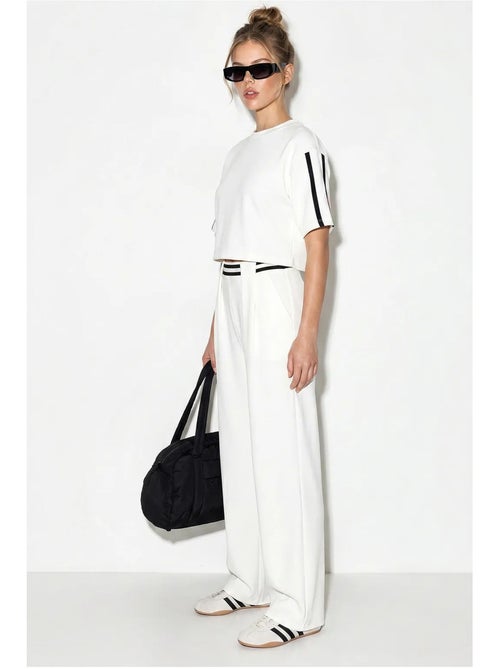 Ensemble deux pièces avec t-shirt col rond et pantalon large lucci - Kiabi