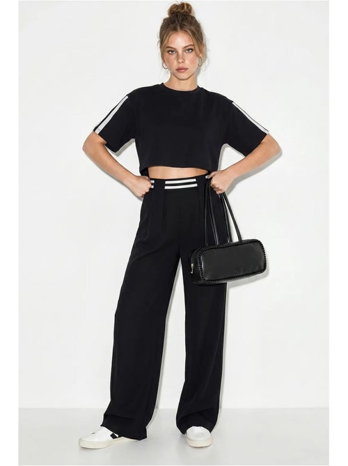 Ensemble deux pièces avec t-shirt col rond et pantalon large lucci - Kiabi