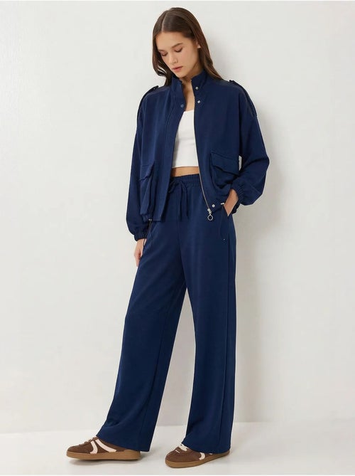 Ensemble deux pièces avec veste à détail poche et pantalon à jambes larges istanbul - Kiabi