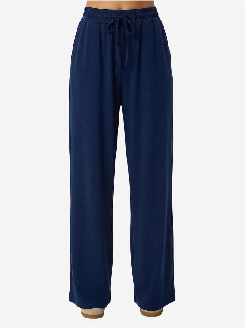 Ensemble deux pièces avec veste à détail poche et pantalon à jambes larges istanbul Bleu marine - Kiabi
