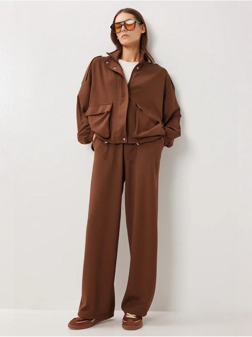 Ensemble deux pièces avec veste à détail poche et pantalon à jambes larges istanbul - Kiabi
