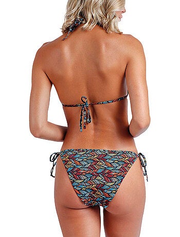 Ensemble deux pièces bikini triangle push-up ethnic feathers
