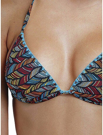 Ensemble deux pièces bikini triangle push-up ethnic feathers