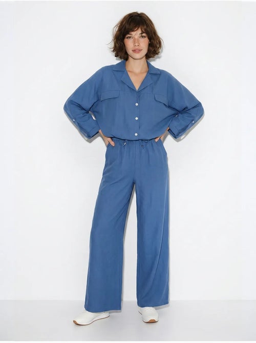 Ensemble deux pièces : blouse et pantalon large en crêpe lucci - Kiabi