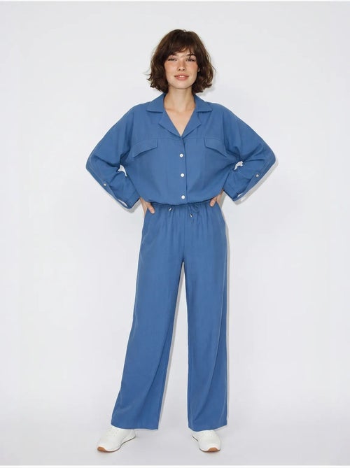 Ensemble deux pièces : blouse et pantalon large en crêpe lucci - Kiabi