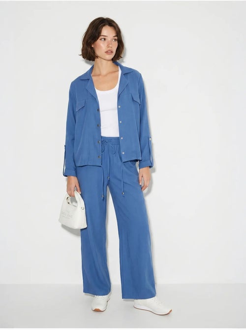 Ensemble deux pièces : blouse et pantalon large en crêpe lucci - Kiabi