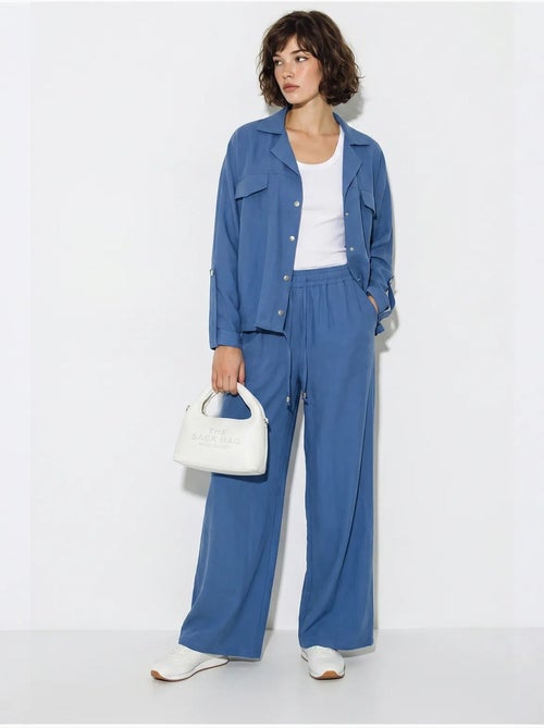 Ensemble deux pièces : blouse et pantalon large en crêpe lucci - Kiabi