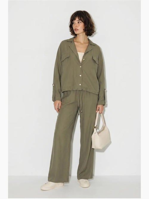 Ensemble deux pièces : blouse et pantalon large en crêpe lucci - Kiabi
