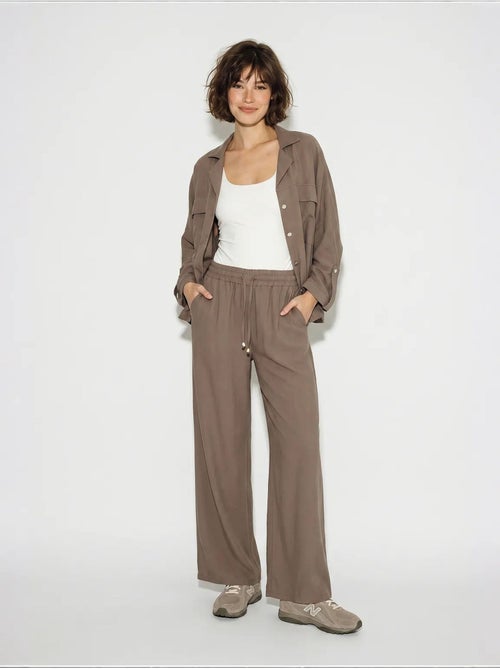 Ensemble deux pièces : blouse et pantalon large en crêpe lucci - Kiabi