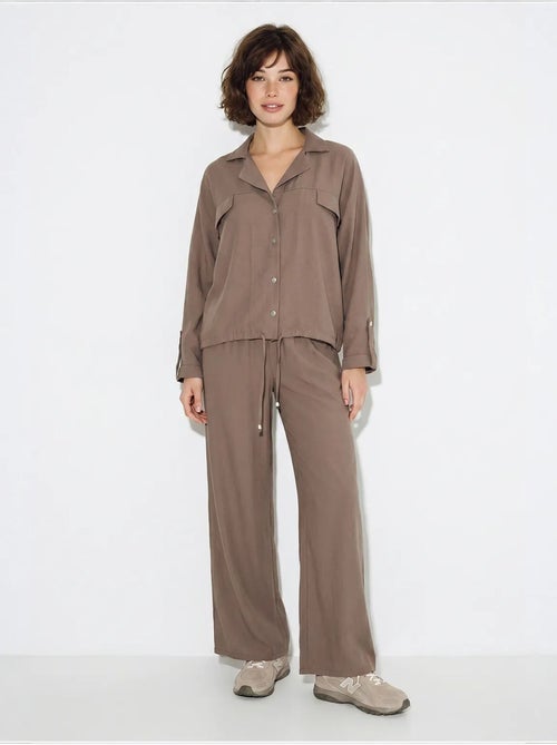 Ensemble deux pièces : blouse et pantalon large en crêpe lucci - Kiabi