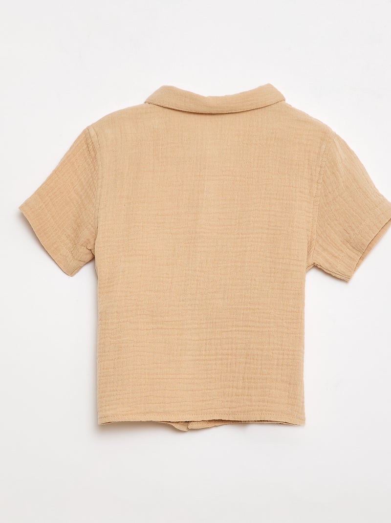 Ensemble deux pièces chemise + short Beige - Kiabi