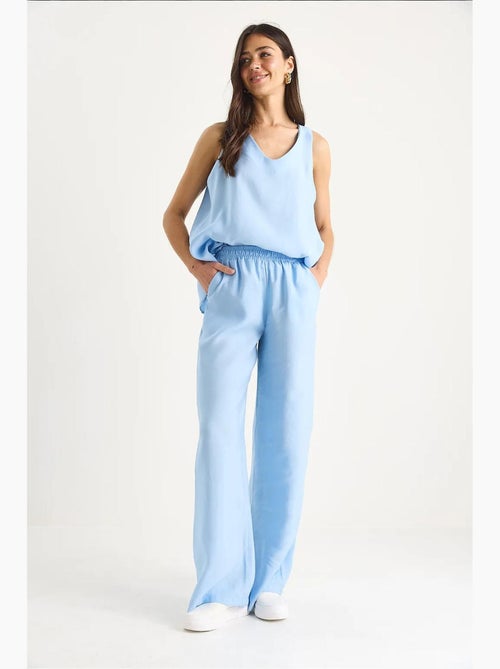 Ensemble deux pièces : chemisier à bretelles et col en v, pantalon palazzo lucci - Kiabi