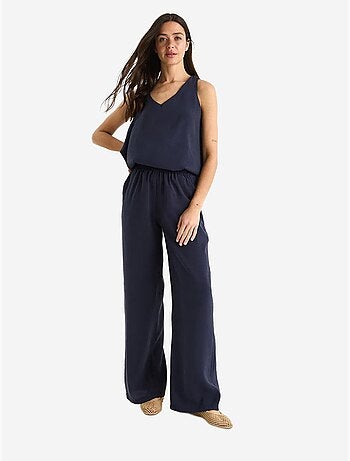 Ensemble deux pièces : chemisier à bretelles et col en v, pantalon palazzo lucci