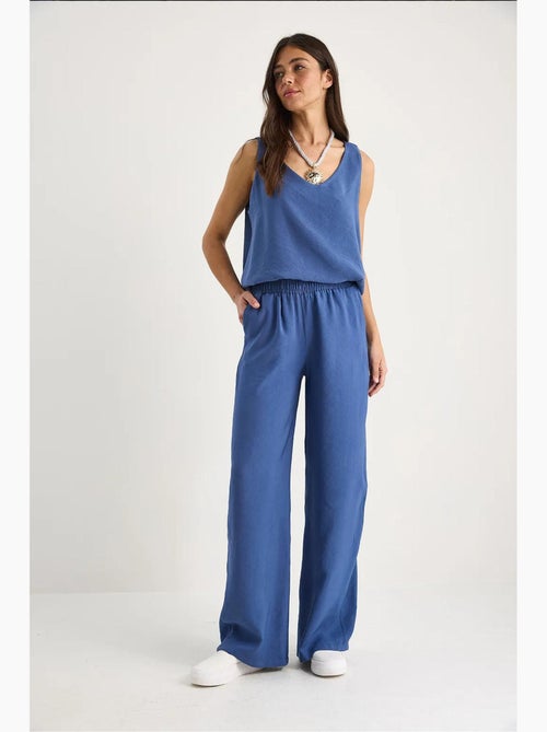 Ensemble deux pièces : chemisier à bretelles et col en v, pantalon palazzo lucci - Kiabi