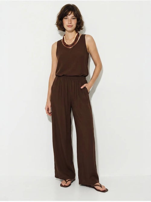 Ensemble deux pièces : chemisier à bretelles et col en v, pantalon palazzo lucci - Kiabi