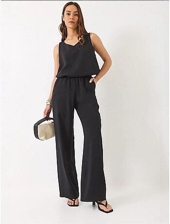 Ensemble deux pièces : chemisier à bretelles et col en v, pantalon palazzo lucci