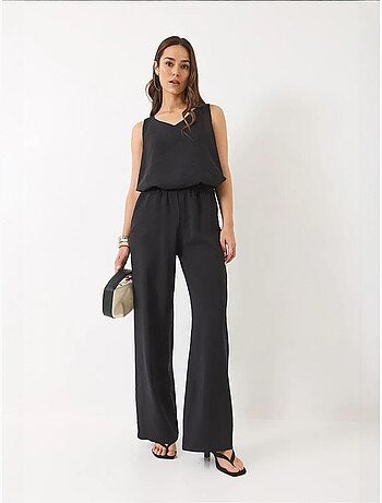Ensemble deux pièces : chemisier à bretelles et col en v, pantalon palazzo lucci
