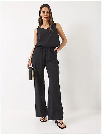 Ensemble deux pièces : chemisier à bretelles et col en v, pantalon palazzo lucci
