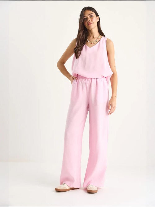 Ensemble deux pièces : chemisier à bretelles et col en v, pantalon palazzo lucci - Kiabi