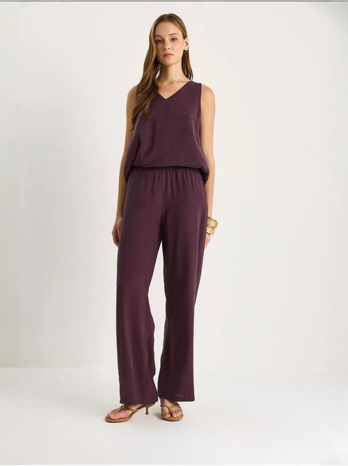 Ensemble deux pièces : chemisier à bretelles et col en v, pantalon palazzo lucci - Kiabi