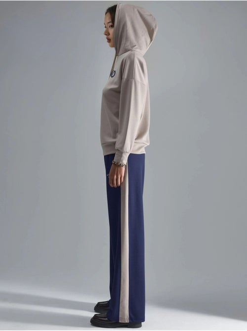 Ensemble deux pièces coordonné à capuche brodé, jambes larges et longues hiccup - Kiabi