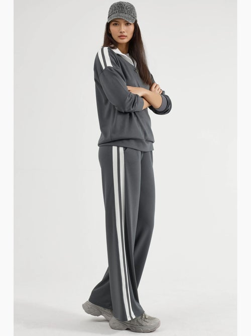 Ensemble deux pièces coordonné à col zippé et jambes larges hiccup - Kiabi