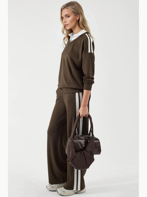 Ensemble deux pièces coordonné à col zippé et jambes larges hiccup - Kiabi