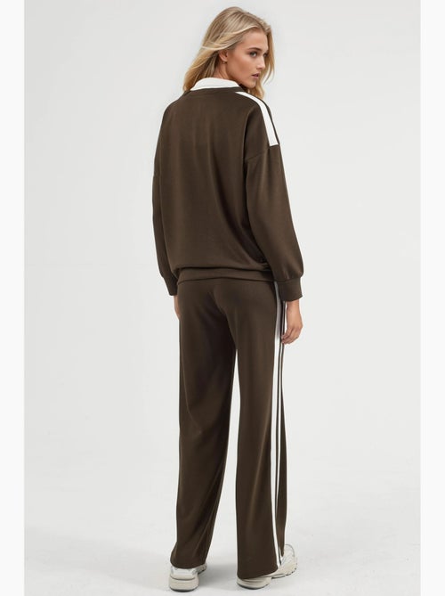 Ensemble deux pièces coordonné à col zippé et jambes larges hiccup - Kiabi
