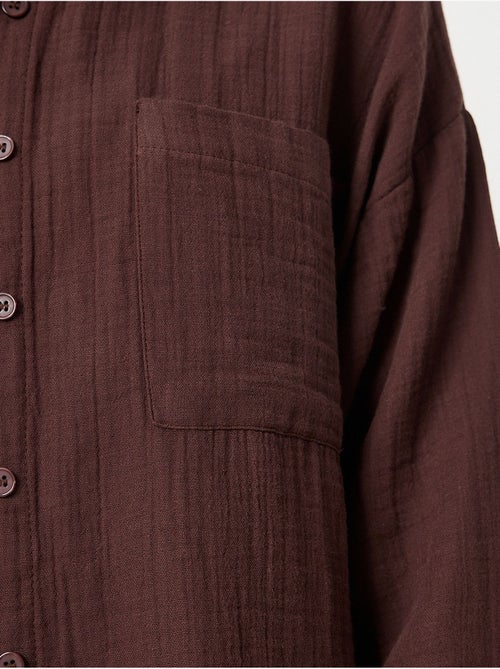 Ensemble deux pièces coordonné à taille haute, jambe large et col chemise istanbul - Kiabi